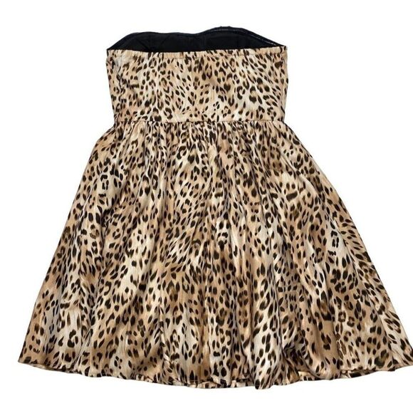 Strapless Animal Leopard Print Dress Sz Medium - Picture 5 of 8